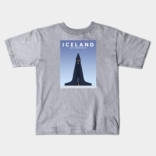 Hallgrimskirkja Church, Reykjavik, Iceland Travel Poster Kids T-Shirt